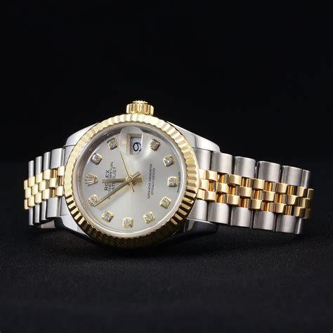 rolex datejust lady silver gold|pre owned rolex ladies datejust.